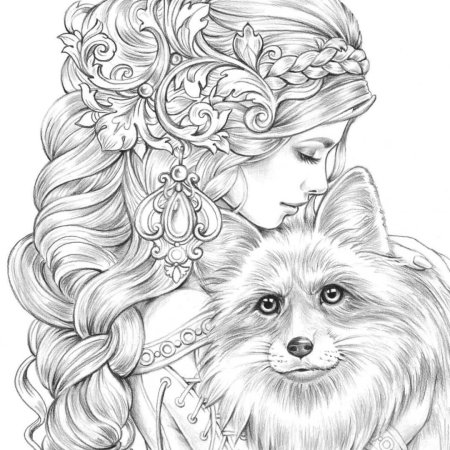 Раскраски девушки с животными