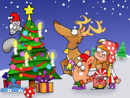 Рождественская открытка Merry Christmas
