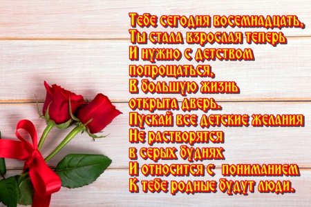 Поздравления с днём рождения 18 лет