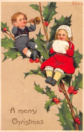Ретро открытки Merry Christmas