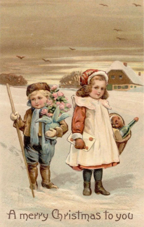 Винтажные открытки Merry Christmas
