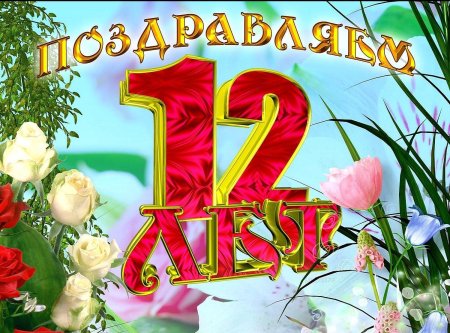 С днём рождения 12 лет девочке