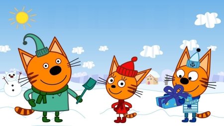 Три кота мультфильм Коржик Карамелька компот