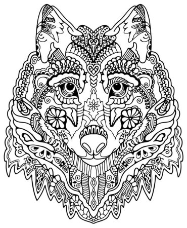 Раскраскаантистрес волк