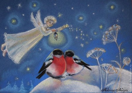 Новогодние картины пастелью