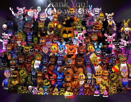 FNAF все АНИМАТРОНИКИ