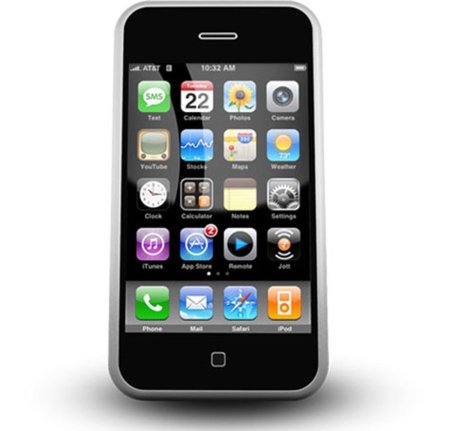 Смартфон на прозрачном фоне