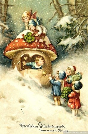 Старинные Рождественские и новогодние открытки