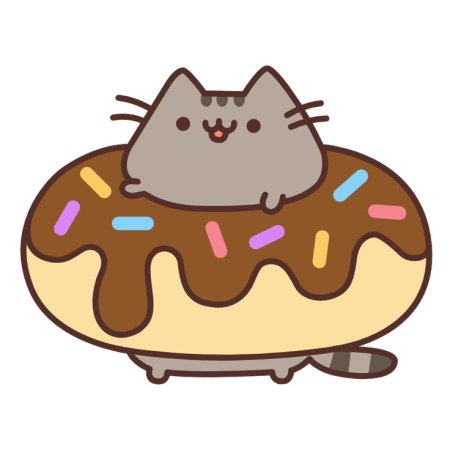 Котик Пушин с пончиком