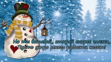 Прикольные поздравления с добрым утром зимние