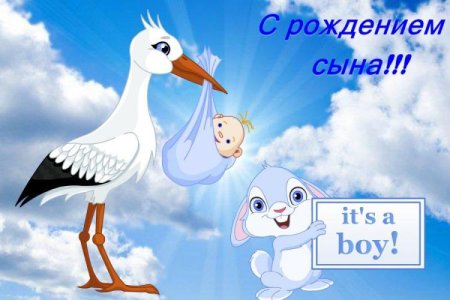 Открытка с рождением сына поздравление