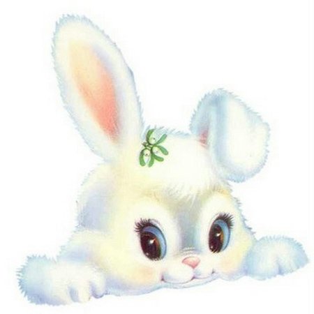 Милые зайки на прозрачном фоне