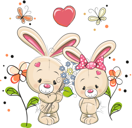 Милые мультяшные зайки