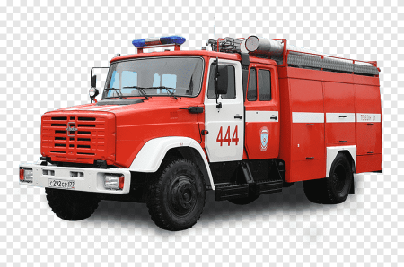 Пожарная машина на белом фоне