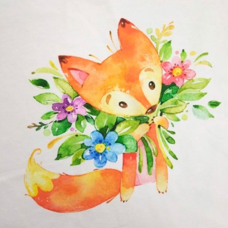 Лисенок с букетом