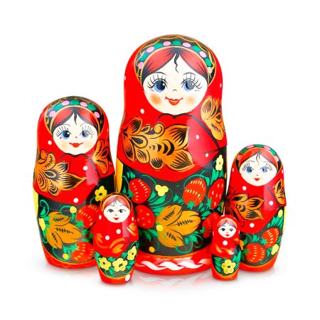 Матрешка 5 кукольная "Хохлома" 17см 916883