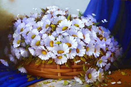 Корзинка с ромашками