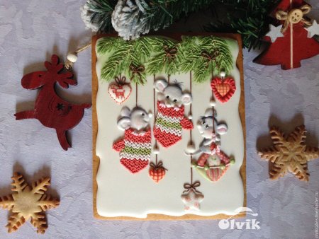 Пряник открытка на новый год