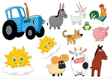 Синий трактор вафельная