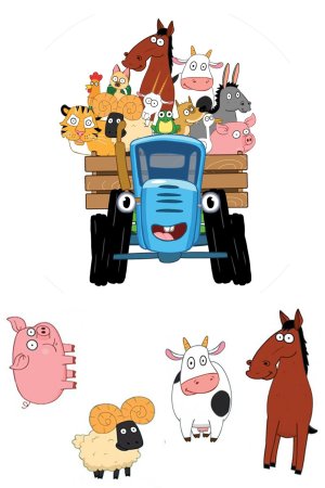 Мультфильм синий трактор