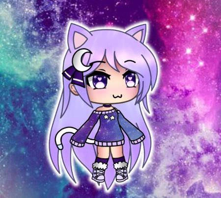 Gacha Life фиолетовая девочка