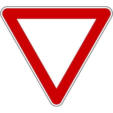 Знак белый треугольник с красной каймой перевернутый