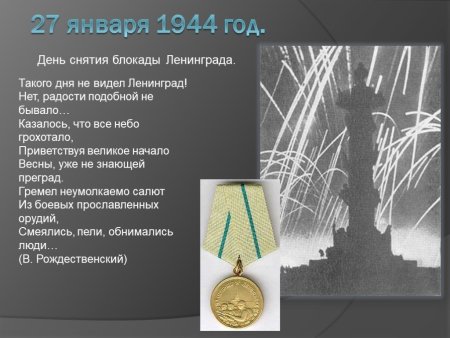 27 Января снятие блокады Ленинграда