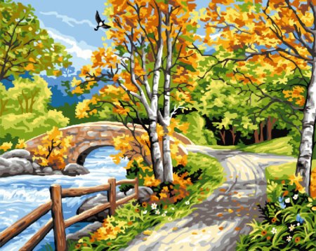 Тропинка вдоль реки картина