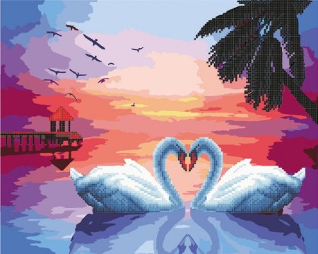 Алмазная мозаика «лебеди»