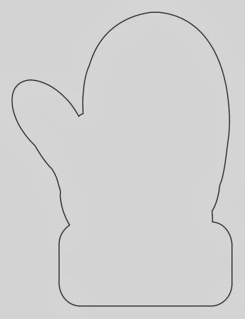 Лекало варежки Деда Мороза