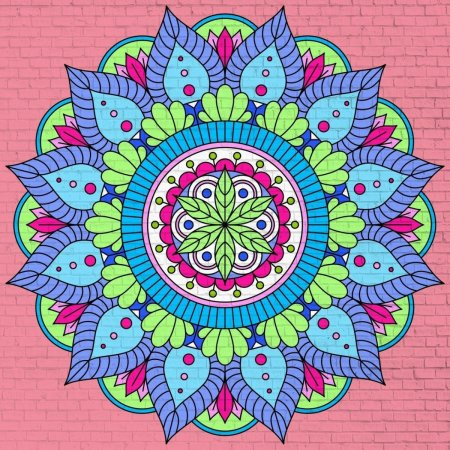 Мандала простая цветная