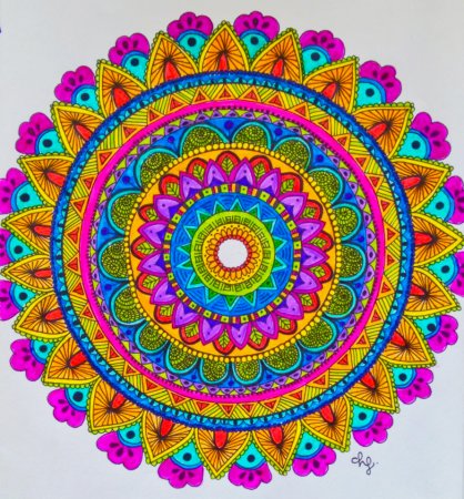 Мандала разноцветная