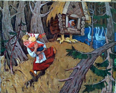 Васнецов гуси лебеди