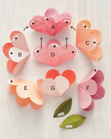 Объёмные цвет в открытке