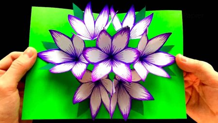 Объемная открытка цветы