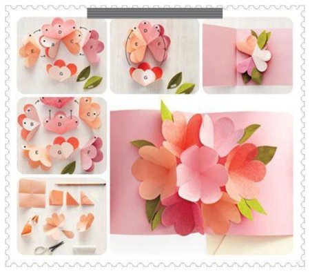 Открытка с объемным цветком внутри