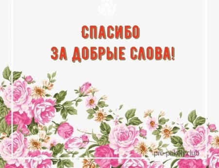Спасибо за добрые слова