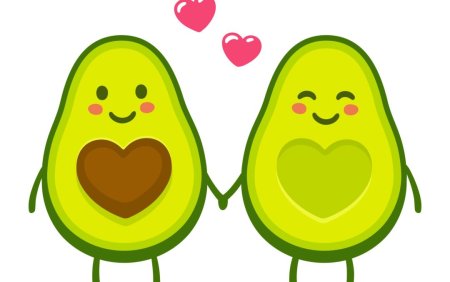 Авокадо мультяшный с сердечком