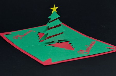 Раскладная открытка елка