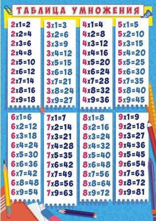 Т̷а̷б̷л̷и̷ц̷а̷ у̷м̷н̷о̷ж̷е̷н̷