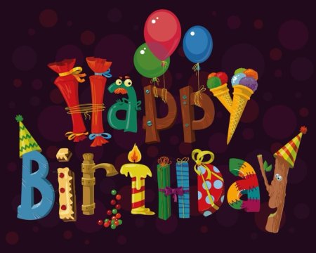 Открытка с надписью Happy Birthday