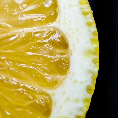 Лимон в разрезе макро