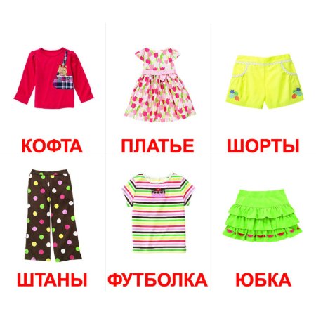 ОДОДЕЖДА карточки для детей