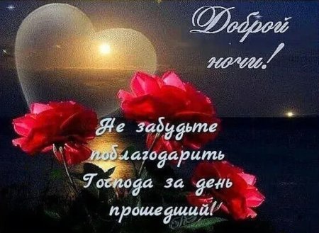 Благословенного вечера и доброй ночи