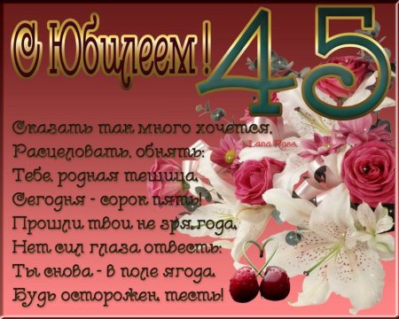 С днём рождения 45 лет