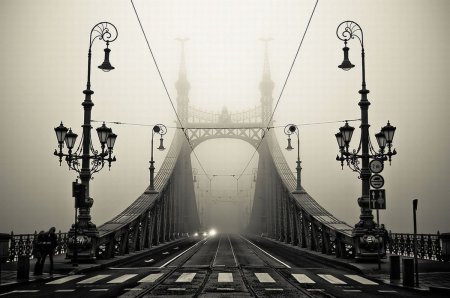 Венгрия Будапешт мост чб