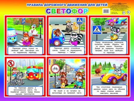 Правила дорожного движения для дошкольников плакат