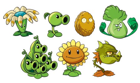 Plants vs Zombies 1 растения