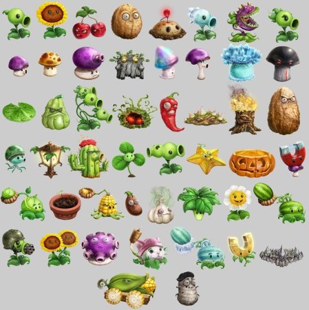 Персонажи растения игры растения против зомби 2