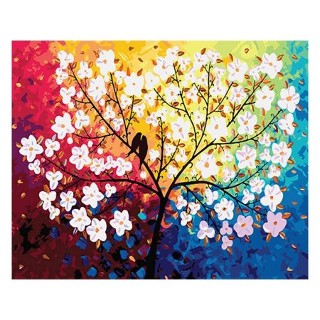 Дерево акриловыми красками на холсте